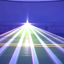 Blauwe laserstralen